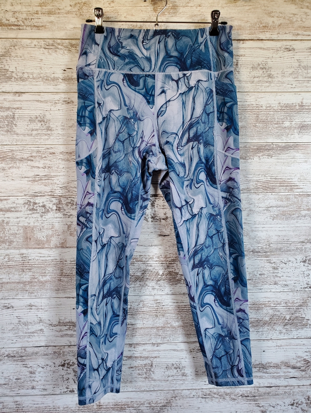 Victoria's Secret On Point Flow 7/8 Leggings Blue Marble 23" Inseam